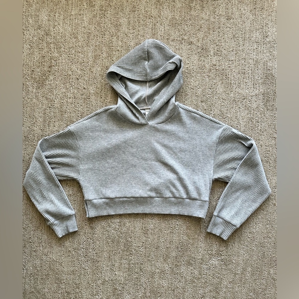 Grey Alo Cropped XS Hoodie